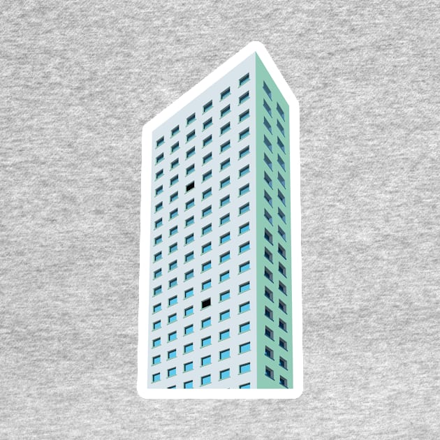 Building Skyscraper in Cityscape Sticker design vector. City Business Tower sticker design vector illustration. by AlviStudio